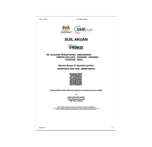 SME Corp. Malaysia PMKS Certified