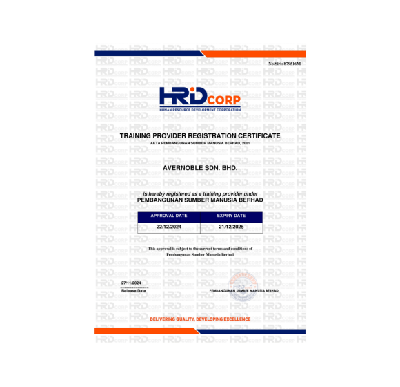 HRD Corporation Malaysia Registered Trainer Provider